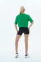 Pure Comfort - Green Relaxed Cut 100% Cotton Basic Crop T-Shirt - 4