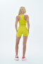 Aero Motion - Neon Yellow High Waist Push-Up Recovery Shorts Leggings - 3