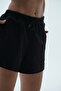 Daily Core - Black Relaxed Cut Cotton Women's Sports Shorts - 2