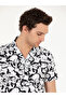 Black Slim Fit Linen Blended Short Sleeve Shirt 50265490-Vr046 - 2