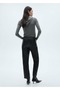 Leather look straight cut pants - 4