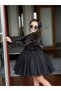 Girl's Black Velvet Evening Dress with Bag and Buckle 2-12 Years - 3
