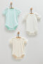 100% Cotton 3-Piece Short Sleeve Bodysuit Set Baby Girl