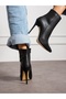 Bravona Black Thin Heeled Women's Boots - 2