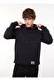 Black Hooded Collar Men's Sweatshirt - Tc3908