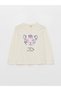Crew Neck Printed Long Sleeve Girls' T-Shirt