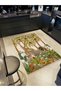 South Collection Tropical Forest Themed Elephant and Giraffe Patterned Modern Decorative Carpet 01