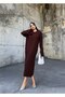 Women's Ecru Oversized Knitwear Dress with Hair Braid Detail - 2