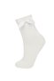 Women's Seamless Ribbon 2-Piece Combed Cotton Socks D7727Axns - 3