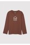 Printed Brown T-Shirt Loose Fit / Loose Relaxed Fit 6610221 -70243