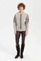 Women's Wool Coat with Floral Pattern on the Collar, Back and Sleeves, V.Beige - 6