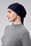 Women's hijab lycra combed seamless non-slip flat tie bone navy blue - 5