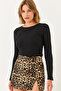 Women's Black Crew Neck Basic T-Shirt 142 60251866