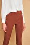 Thick Belted Ornamental Pocket Ankle Length Stretch Fabric Fabric Trousers-Dark Tan - 5