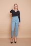 Women's High Waist Relaxed Fit Stylish Office Carrot Pants with Decorative Pockets-Mint