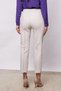 Women's High Waist Front Stitched Waist Padded Buttoned Pipe Leg Lightweight Lycra Fabric Trousers-Champagne - 7