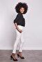 High Waist Thick Belted Pockets Narrow Leg Ankle Length Cotton Stretch Fabric Fabric Trousers-Cream - 6