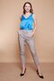 Plaid High Waist Thick Belted Side Pockets Pleated Carrot Leg Lightweight Stretch Fabric Fabric Trousers-Fango Plaid - 2
