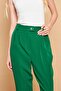 High Waist Pleated Pocket Boyfriend Light Lycra Fabric Trousers-B.Green - 3