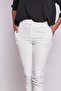 High Waist Thick Belted Pockets Narrow Leg Ankle Length Cotton Stretch Fabric Fabric Trousers-Cream - 2