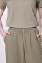 Linen High Waist Elastic Waist Wide Leg Pants with Side Pockets - Khaki - 7