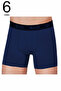 Men's 6-Piece Dark Blue Color Modal Thick Belted Lycra Boxer-Shorts-Panty Clear / 4476