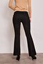Suede Stretch Fabric Fabric High Waist Front Back Stitched Isanyol Leggings Trousers-Black - 2