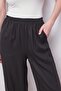 100% Iyocell Flowy Stylish Fabric High Waist Elastic Waistband Side Pockets Wide Leg Pants - Black - 6