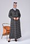 Women's Casual Large Size Hijab Leopard Long Mother Dress Black - 9