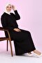 Women's Hijab Large Size Long Casual Dress Black - 8