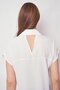 Laced Back Low-cut Off-shoulder Lycra-free Stylish Fabric Shirt-Cream - 3