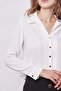 Women's Lycra-Free Stylish Fabric Collared Long Sleeve Short Shirt-Cream - 7