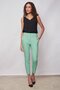 High Waist Pocketed Leg Slit Ankle Length Lightweight Stretch Fabric Fabric Stylish Office Trousers-Mint - 4