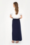 Women's Navy Blue Maxi Length Woven Skirt 50282403-Vr033 - 4