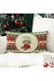 New Year's Themed Skate Patterned Velvet Throw Pillow Cover 35X55 cm - Decorative Pillowcase