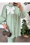 Mint Green 100% Cotton Linen Brooch Set - 4