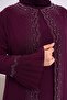 Women's Long Large Size Hijab Evening Dress Plum - 3