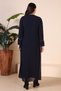 Women's Long Large Size Stylish Hijab Evening Dress Mother Dress Navy Blue - 8