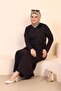 Women's Plus Size Hijab Honeycomb Fabric Jacquard Mother Dress Plum - 8