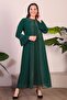 Women's Long Large Size Stylish Hijab Evening Mother Dress Emerald Green