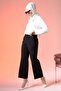 Women's Hijab Wide Paca Elastic Waist Trousers Black - 3