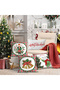 4-Piece New Year's Themed Velvet Throw Pillow Cover 43X43 cm - Decorative Pillowcase