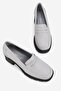 Women's Gray Genuine Leather 36-41 Number Thick Heel Loafer Shoes - 2
