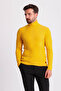 Striped Slim Fit Full Turtleneck Men's Knitwear Sweater Yellow - 11336.20K