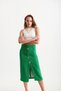 Women's Button Detailed Long Slit Skirt Short Jacket Tweed Fabric Jacket and Skirt Set Green - 3