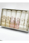 Laced Pearl Embroidered Boxed 6 Pieces 50X90 Hand and Face Towel Set - 4