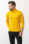 Plain Slim Fit Full Turtleneck Wool Men's Knitwear Sweater Yellow - 11102.17K - 4