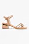 Women's Nude Stone Embroidered Style Heeled Shoes - 2