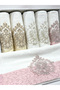 50X90 Guipure Pearl Embroidered Boxed Set of 6 Hand and Face Towels
