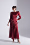 RIVA Red Asymmetric Detailed Chiffon Skirt Dress